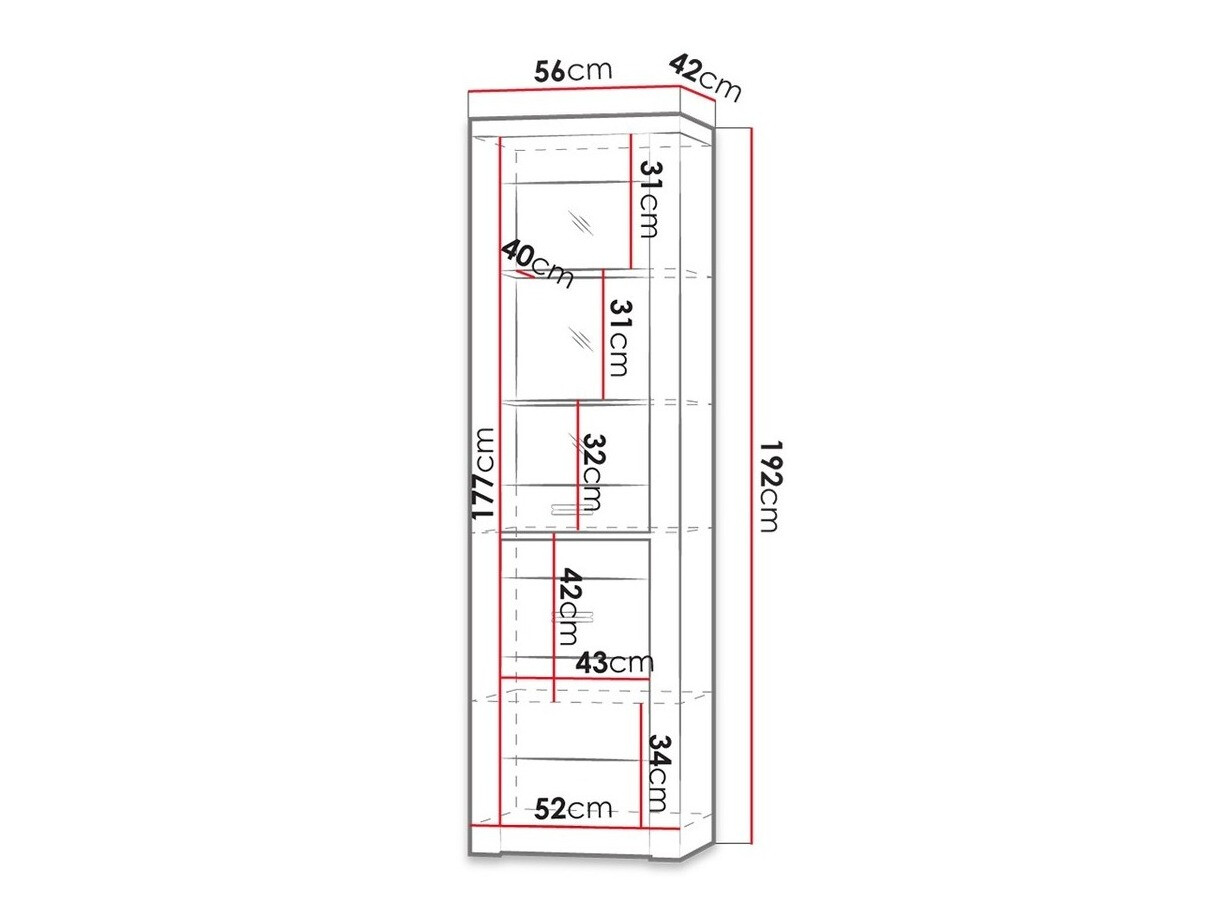 Bookcase Serfeno 102 (Dark ash)