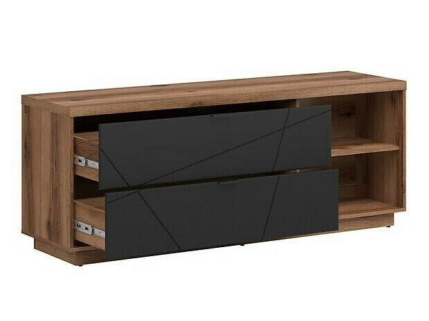 Living room set Fivale 110 (Dark Delano oak + Matte black)