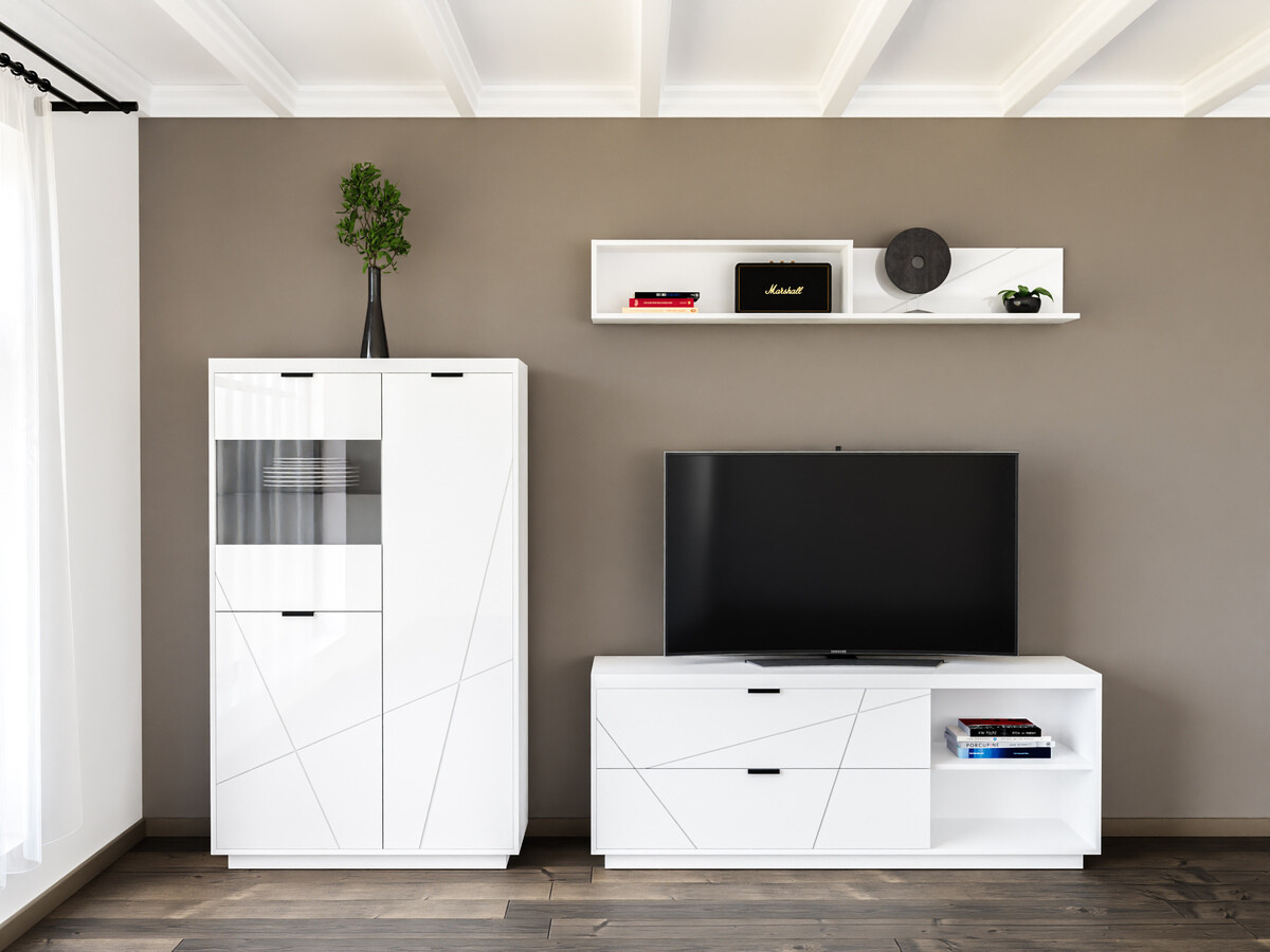 Living room set Fivale 111 (Glossy white + White)