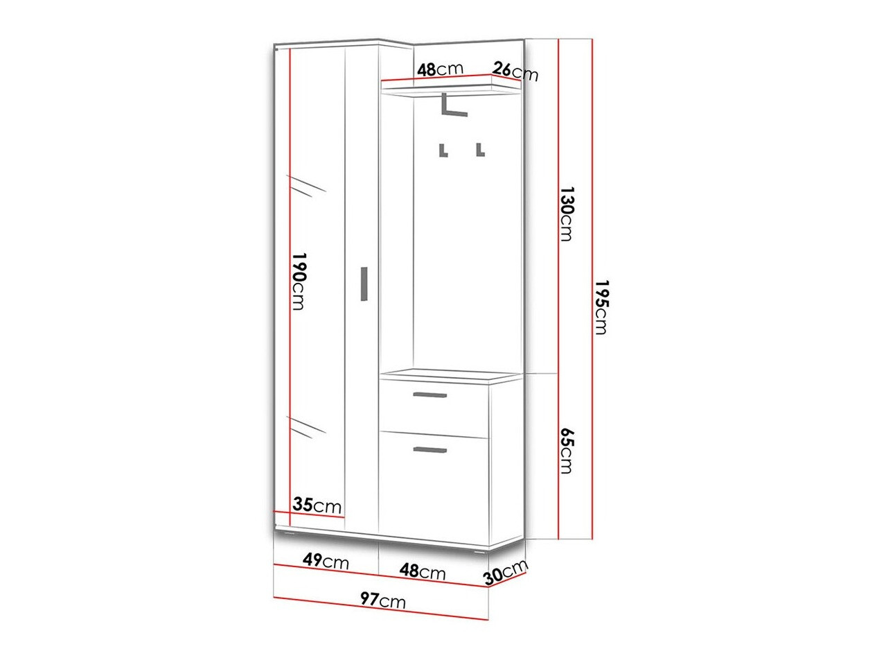 Hallway set Pavo (Sonoma oak + White)