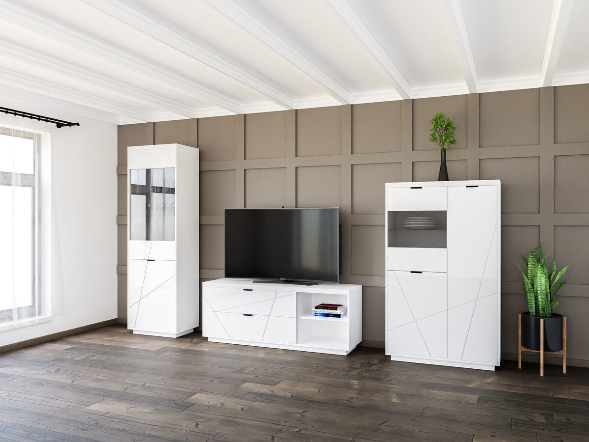 Living room set Fivale 112 (Glossy white + White)