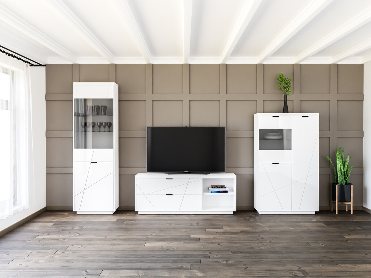 Living room set Fivale 112 (Glossy white + White)