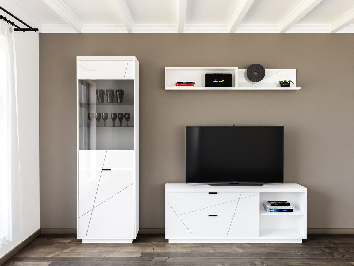 Living room set Fivale 113 (Glossy white + White)