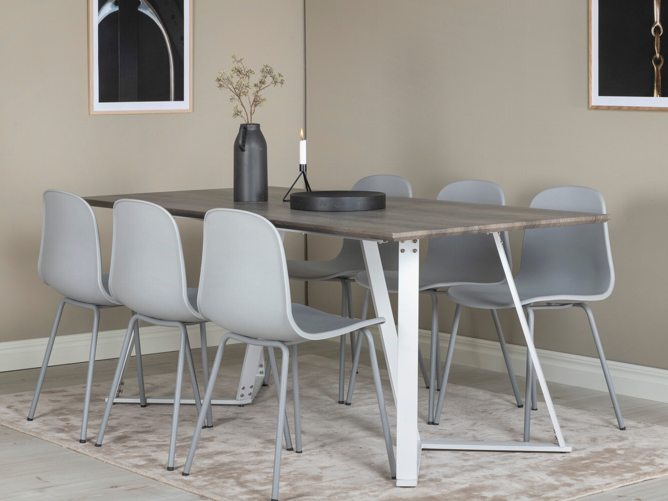 Table Dallas 372 (Grey + White)