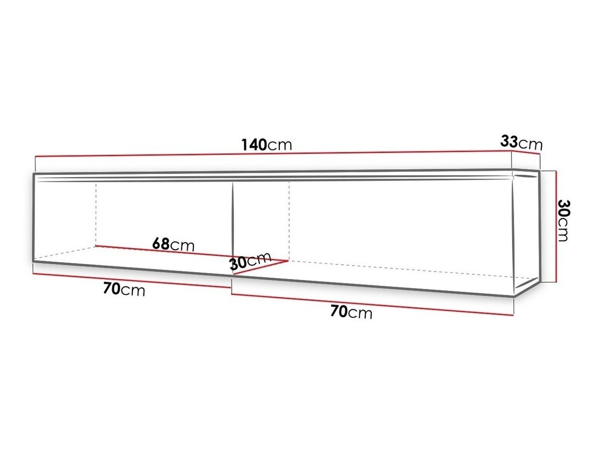 TV stand Scientia (Wotan Oak + Glossy black)