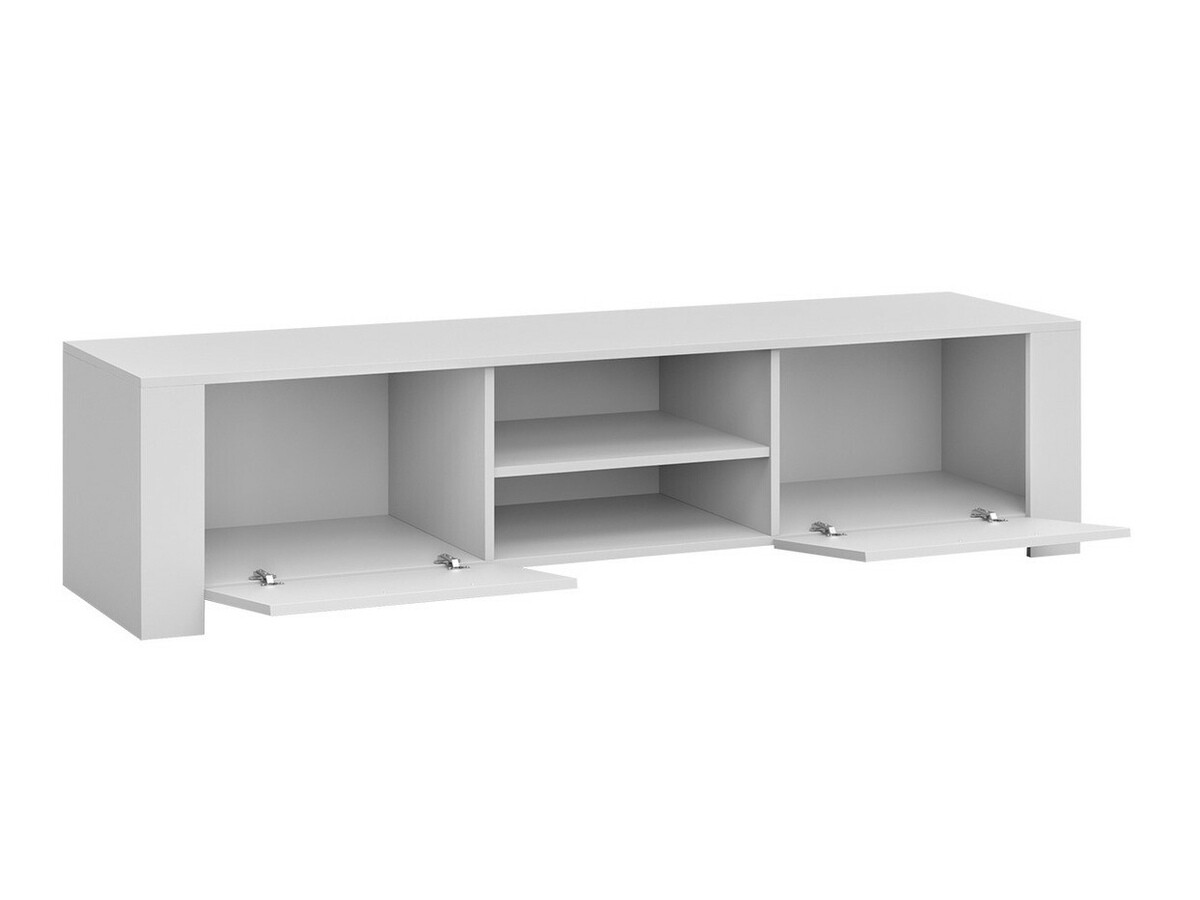 TV stand Uva II (White + Gloss grey)