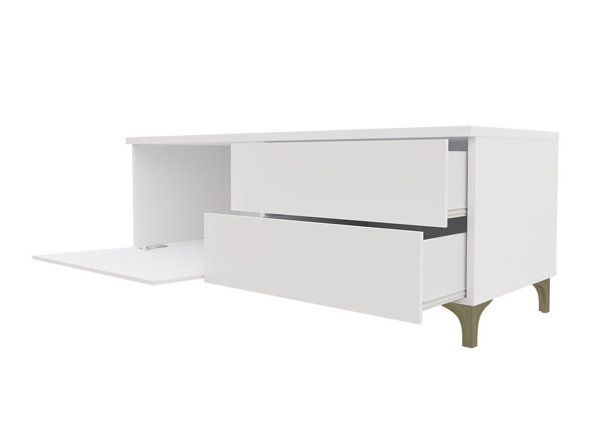 TV stand Uva III (White + Glossy black)