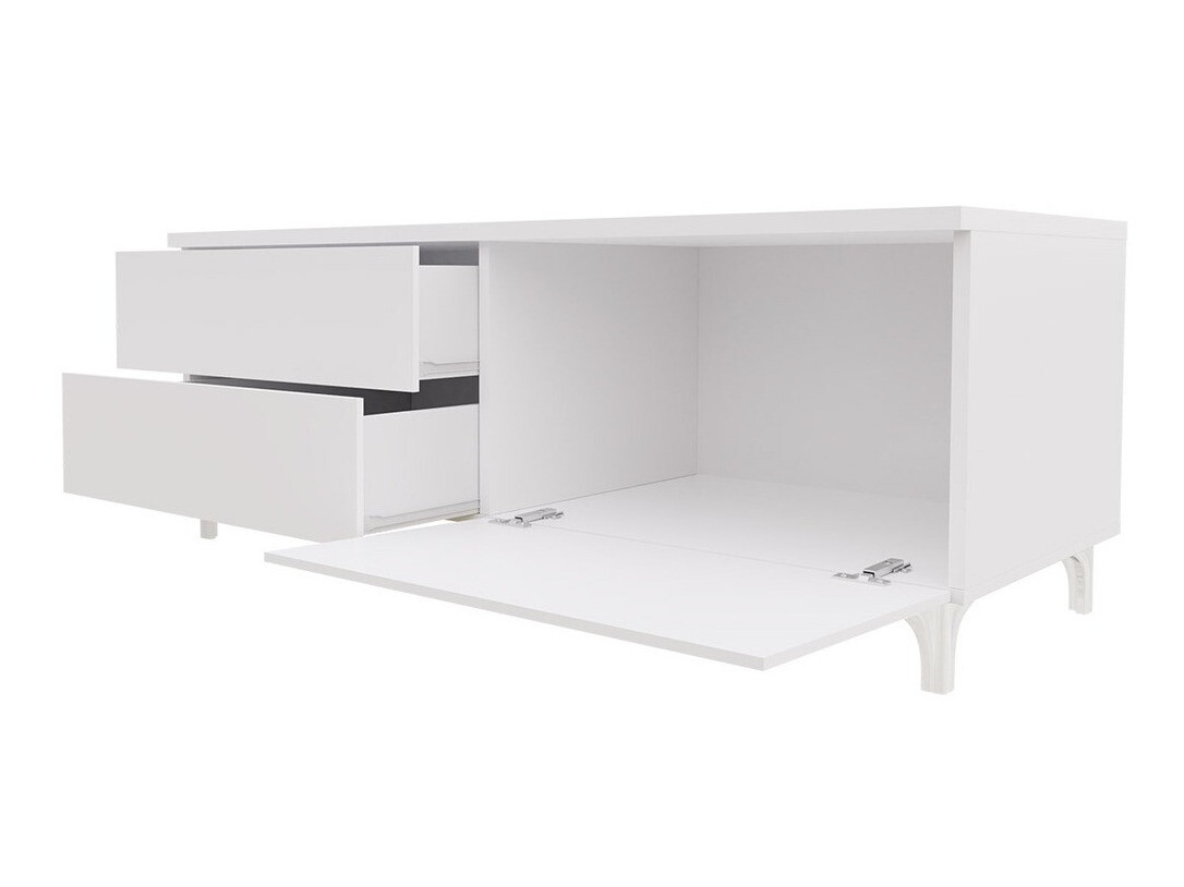 TV stand Uva IV (White + Glossy black)