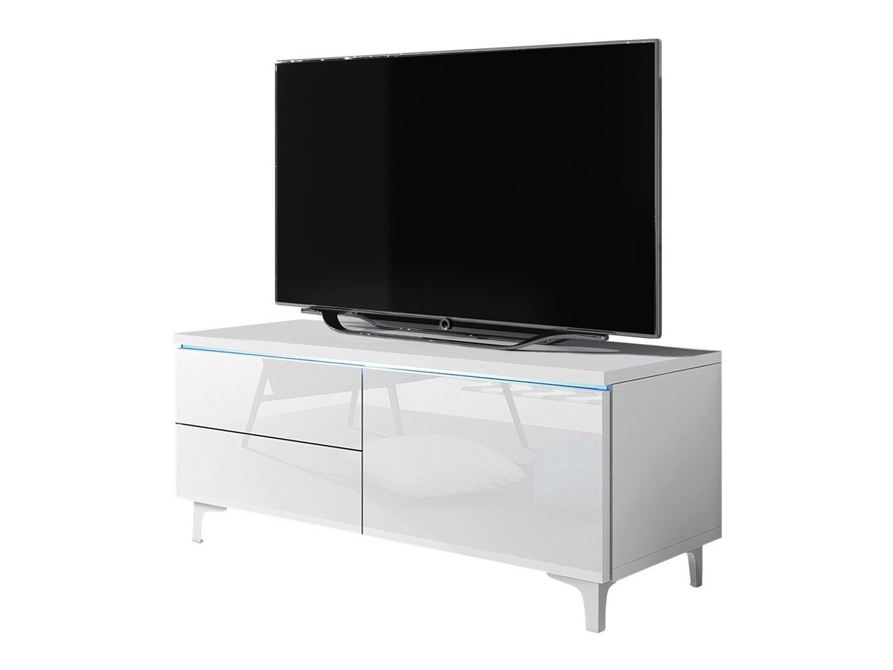 TV stand Uva IV (White + Glossy white)
