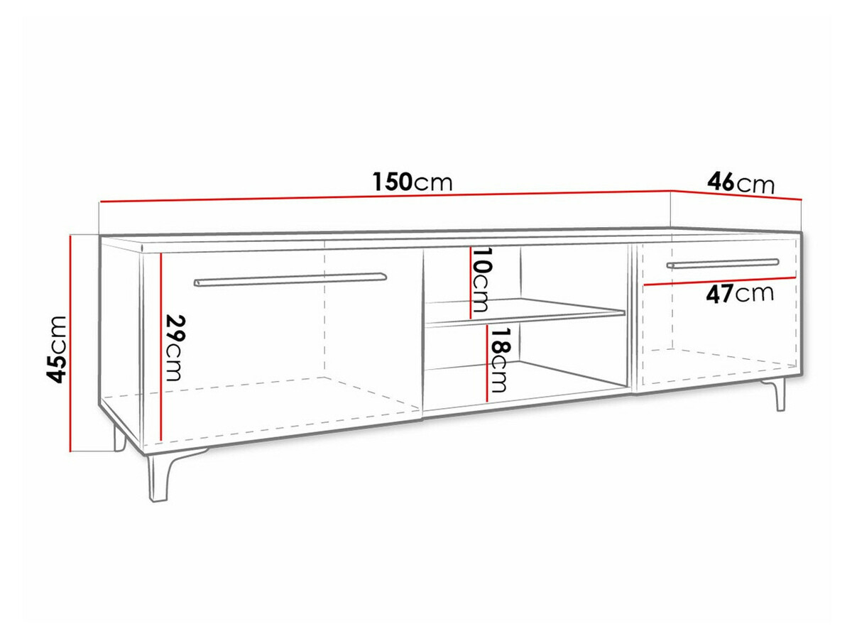 TV stand Uva V (White + Gloss grey)