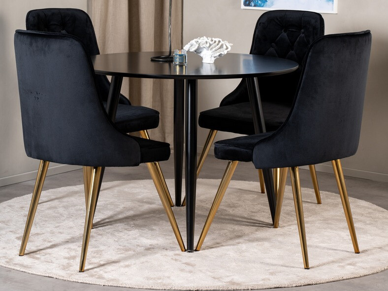 Chair Dallas 203 (Black + golden)