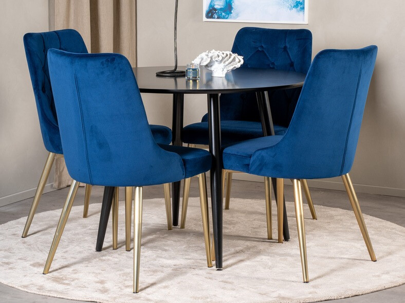 Chair Dallas 203 (Blue + golden)