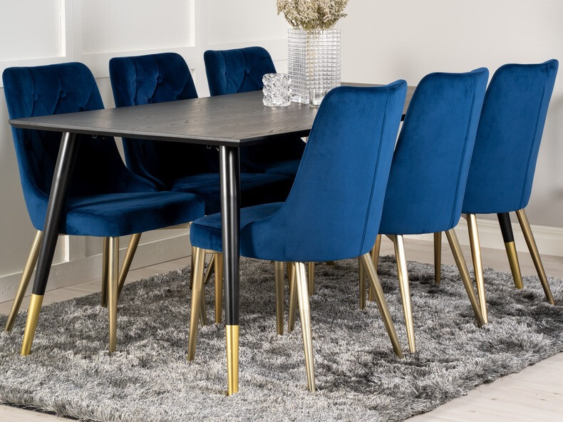 Chair Dallas 203 (Blue + golden)