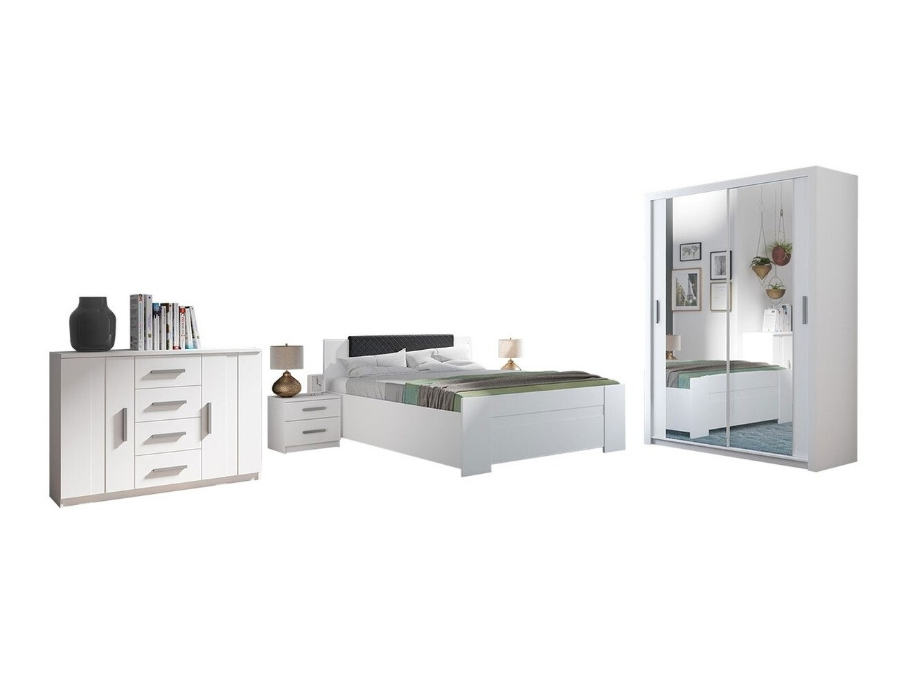 Bedroom set Catromi 113 (White + Soft Pik 011)