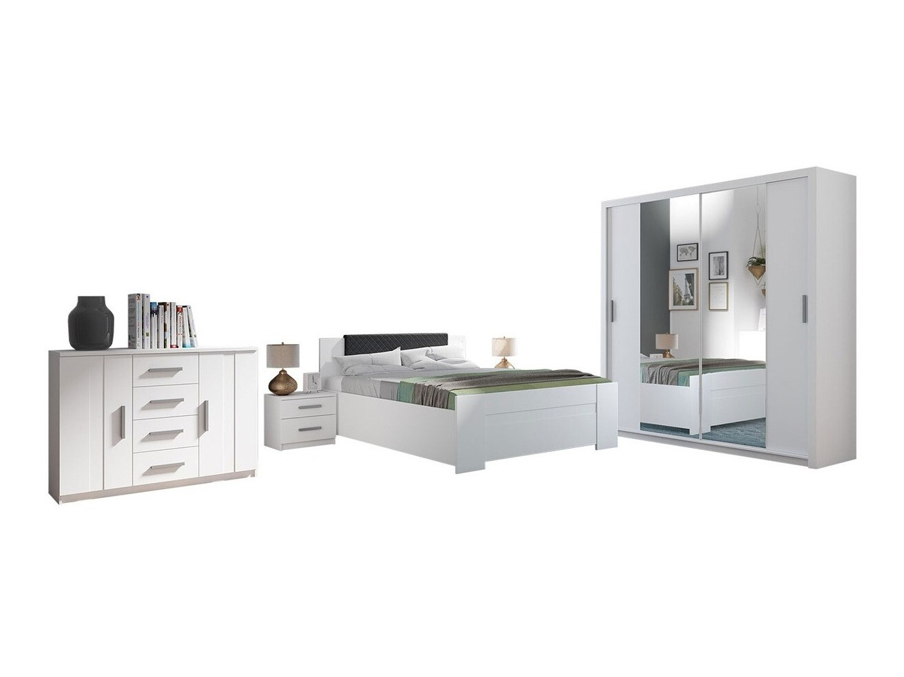 Bedroom set Catromi 114 (White + Soft Pik 011)