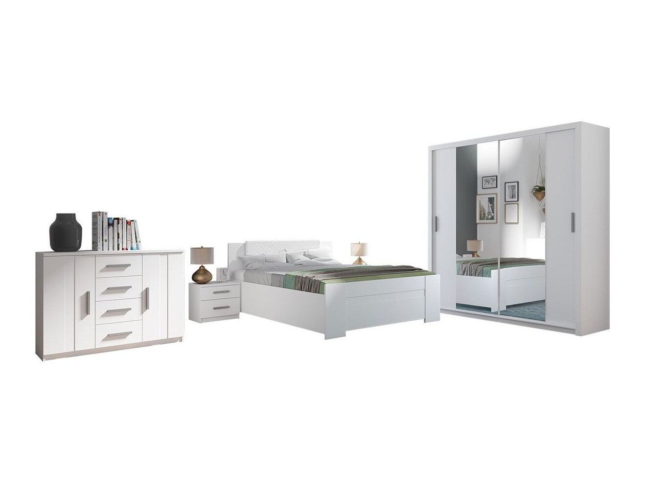Bedroom set Catromi 114 (White + Soft Pik 017)