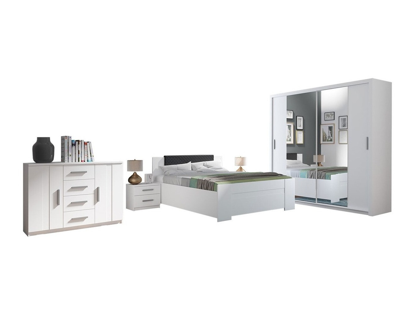 Bedroom set Catromi 115 (White + Soft Pik 011)