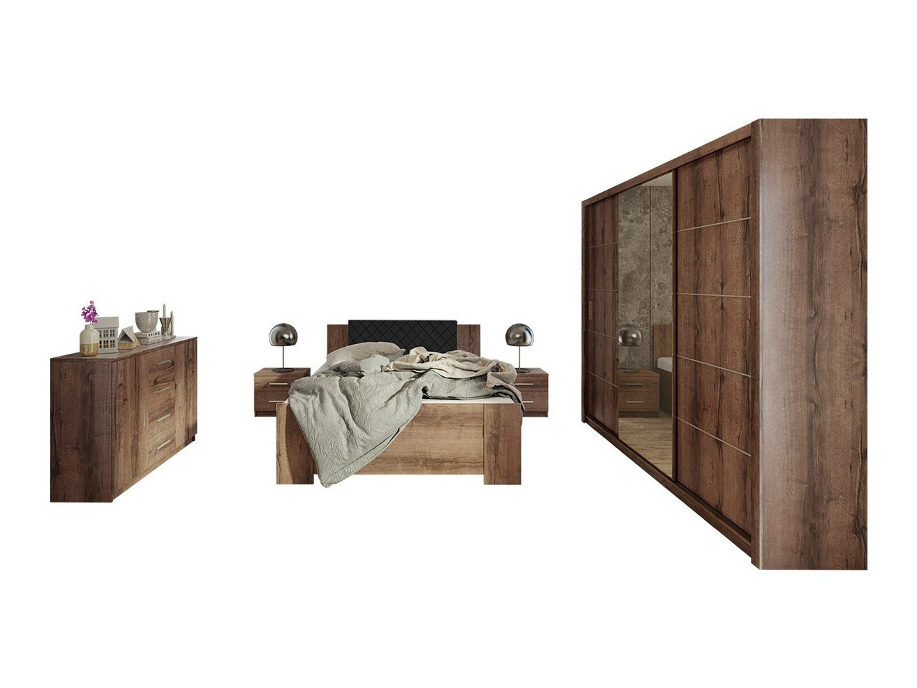 Bedroom set Catromi 116 (Monastery oak + Soft Pik 011)