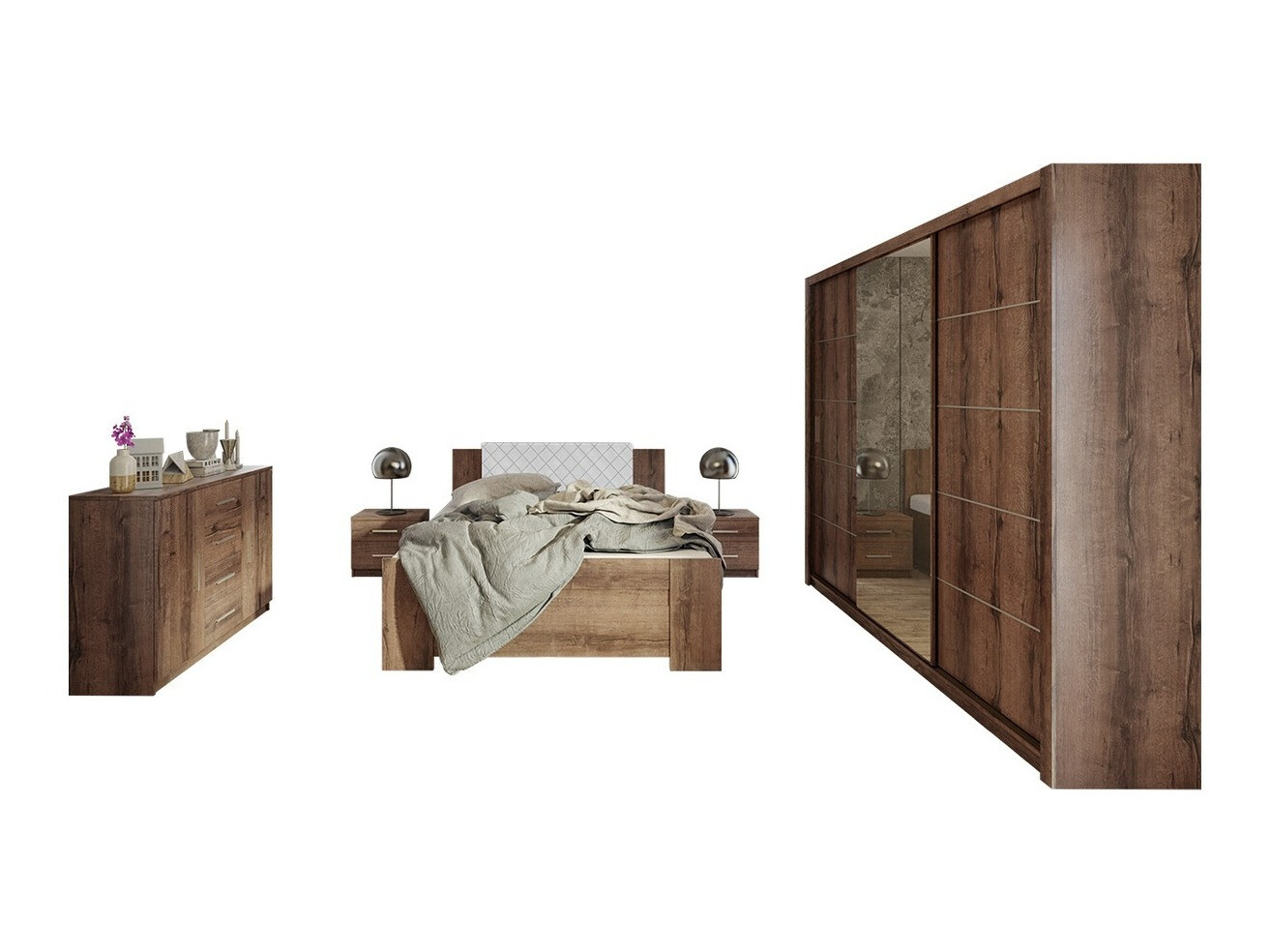 Bedroom set Catromi 116 (Monastery oak + Soft Pik 017)