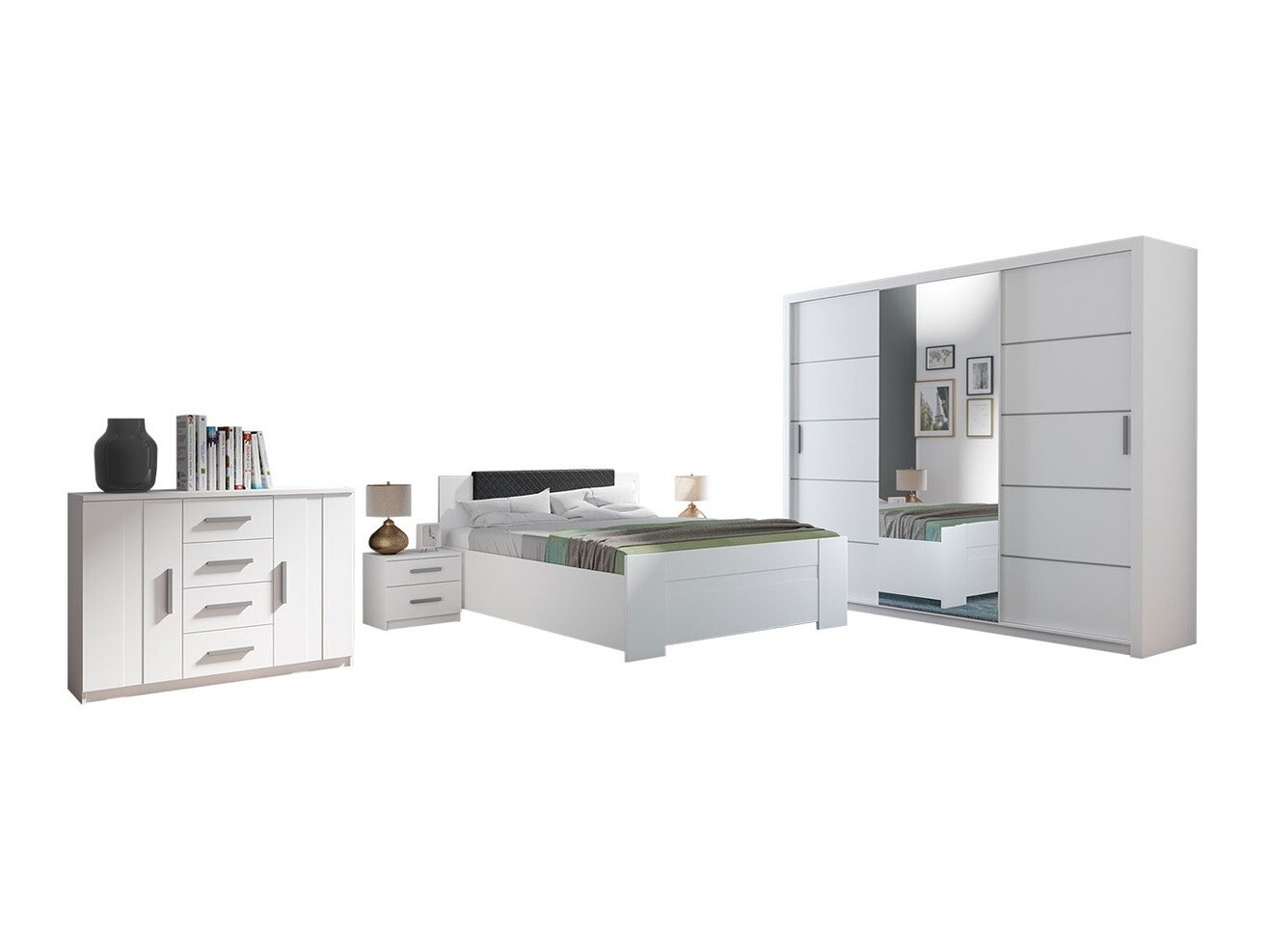 Bedroom set Catromi 116 (White + Soft Pik 011)