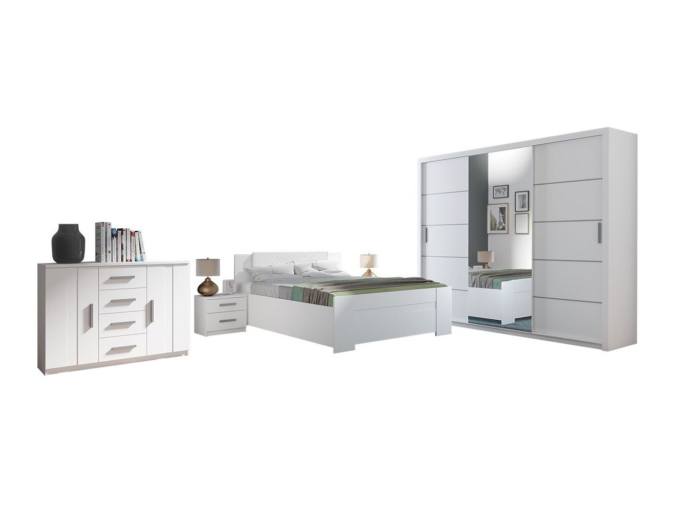 Bedroom set Catromi 116 (White + Soft Pik 017)