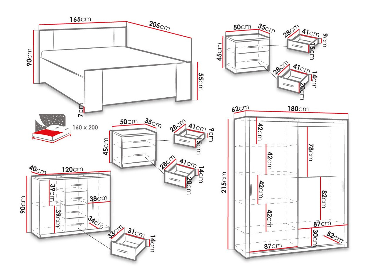 Bedroom set Catromi 121 (White)