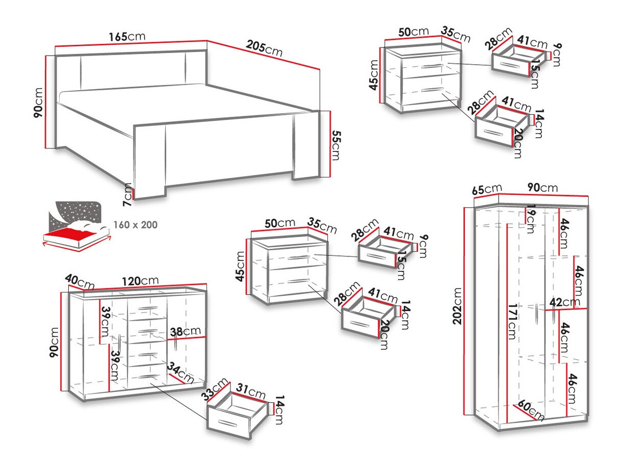 Bedroom set Catromi 122 (White)