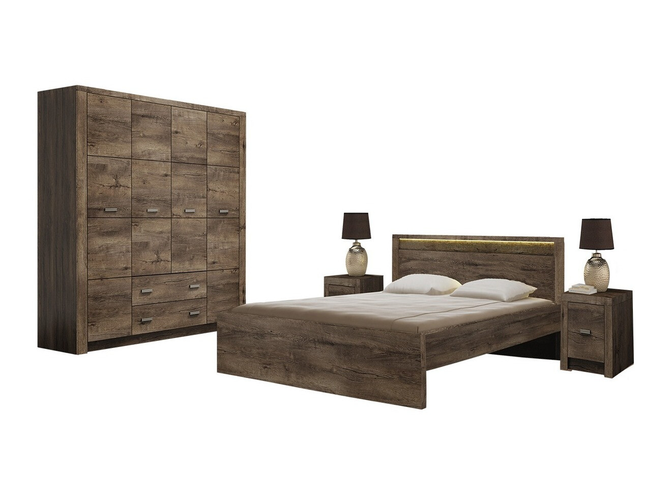 Bedroom set Serfeno 120 (Dark ash)