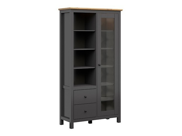 Bookcase Sordoro 114 (Graphite + Artisan oak)