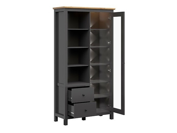 Bookcase Sordoro 114 (Graphite + Artisan oak)