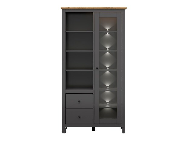 Bookcase Sordoro 114 (Graphite + Artisan oak)