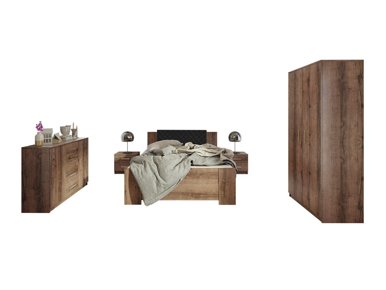 Bedroom set Catromi 122 (Monastery oak + Soft Pik 011)