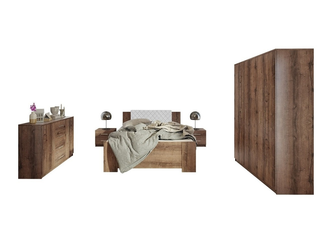 Bedroom set Catromi 123 (Monastery oak + Soft Pik 017)