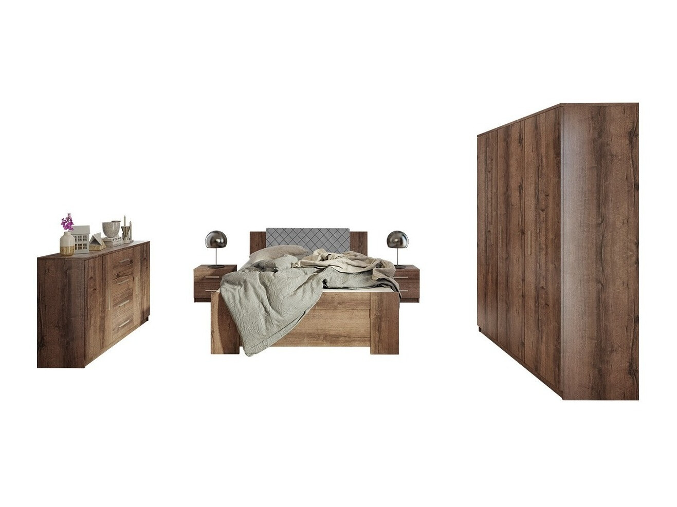 Bedroom set Catromi 123 (Monastery oak + Soft Pik 029)