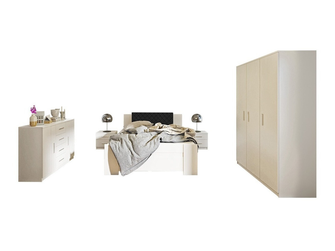 Bedroom set Catromi 123 (White + Soft Pik 011)
