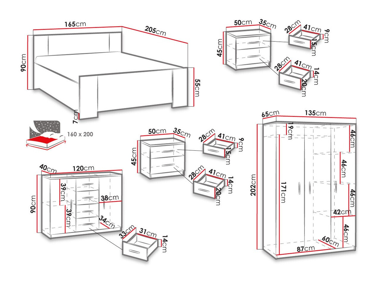 Bedroom set Catromi 123 (White)