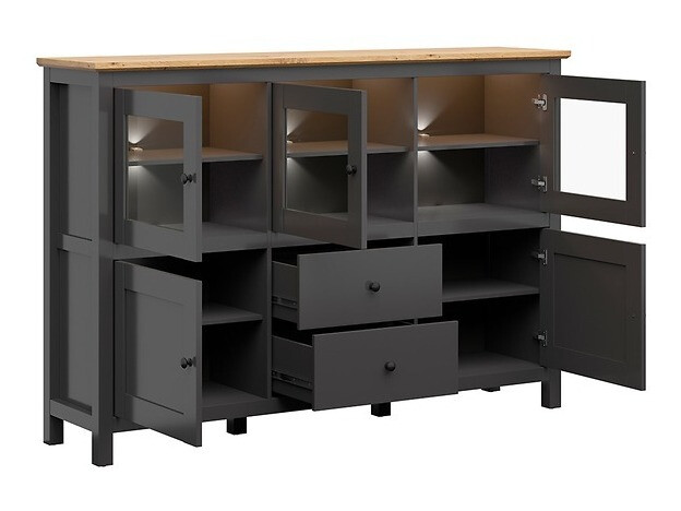 Chest of drawers Sordoro 103 (Graphite + Artisan oak)
