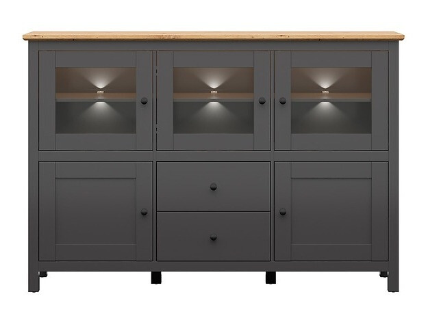 Chest of drawers Sordoro 103 (Graphite + Artisan oak)