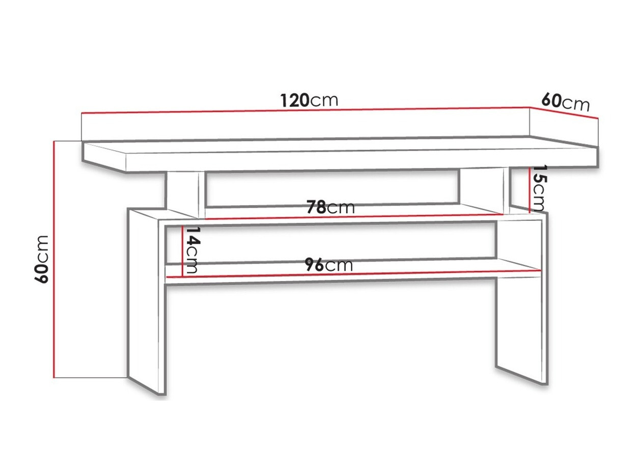 Coffee table Serfeno 109 (Dark ash)