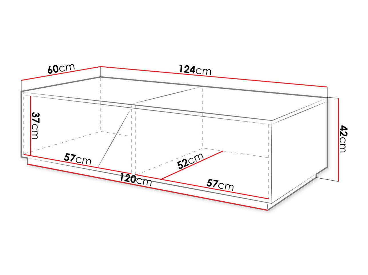 Transforming coffee table Comfivo Daldune (Wotan Oak + White)