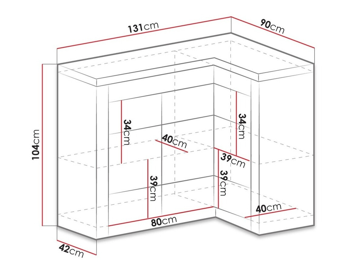 Corner cabinet Serfeno 112 (Ash)
