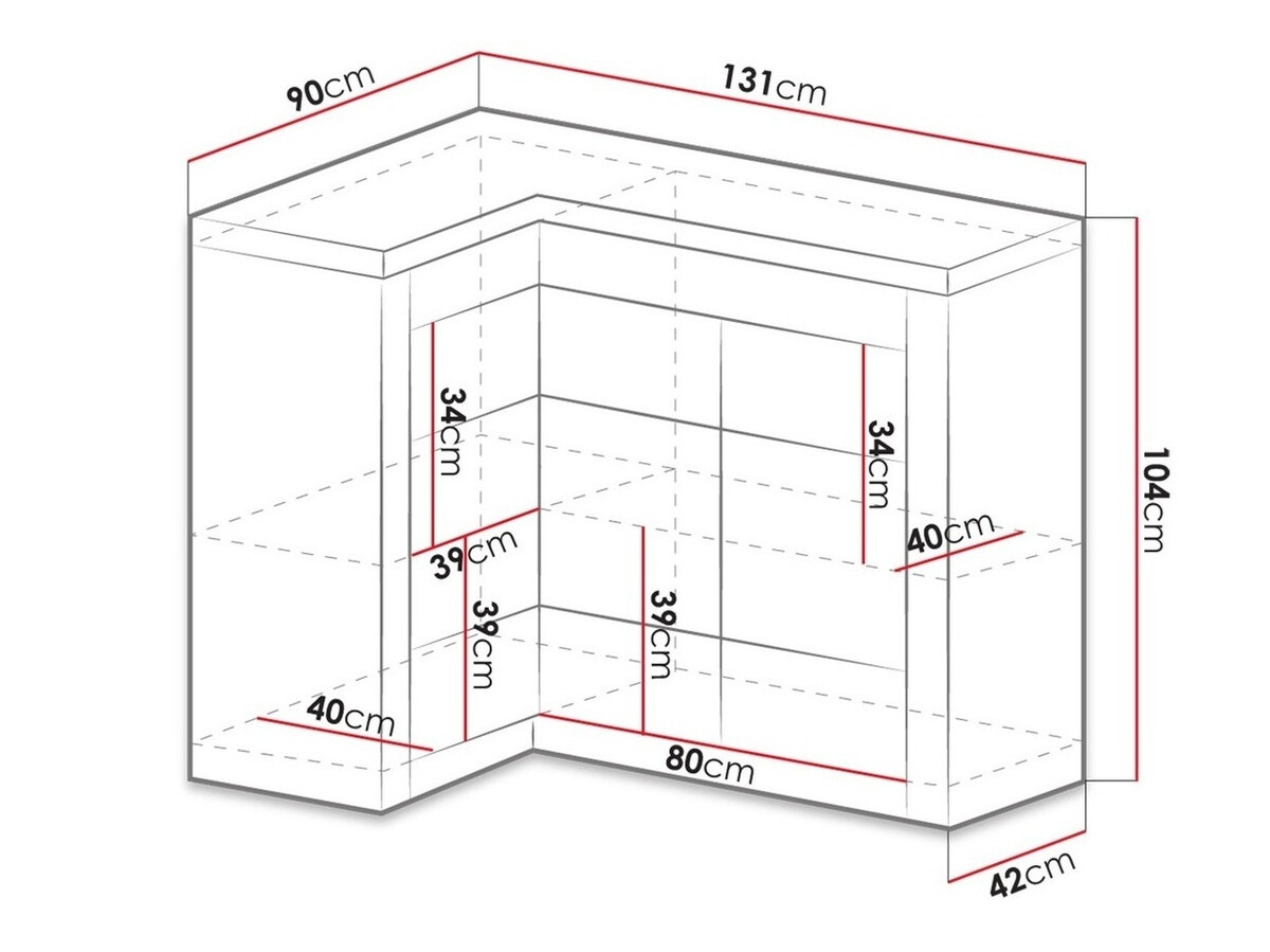 Corner cabinet Serfeno 113 (Ash)