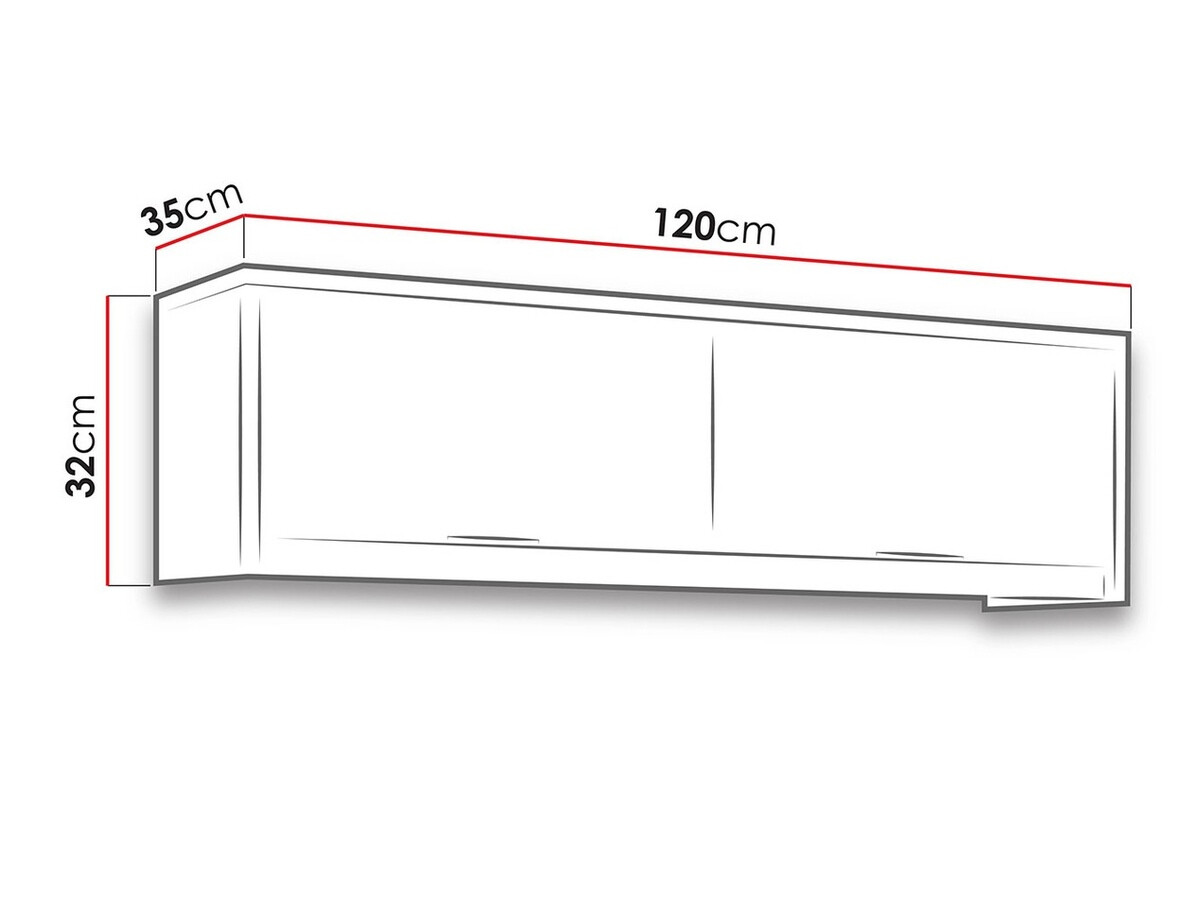 Wall cabinet Fivelbo 111 (Monastery oak + Glossy black)