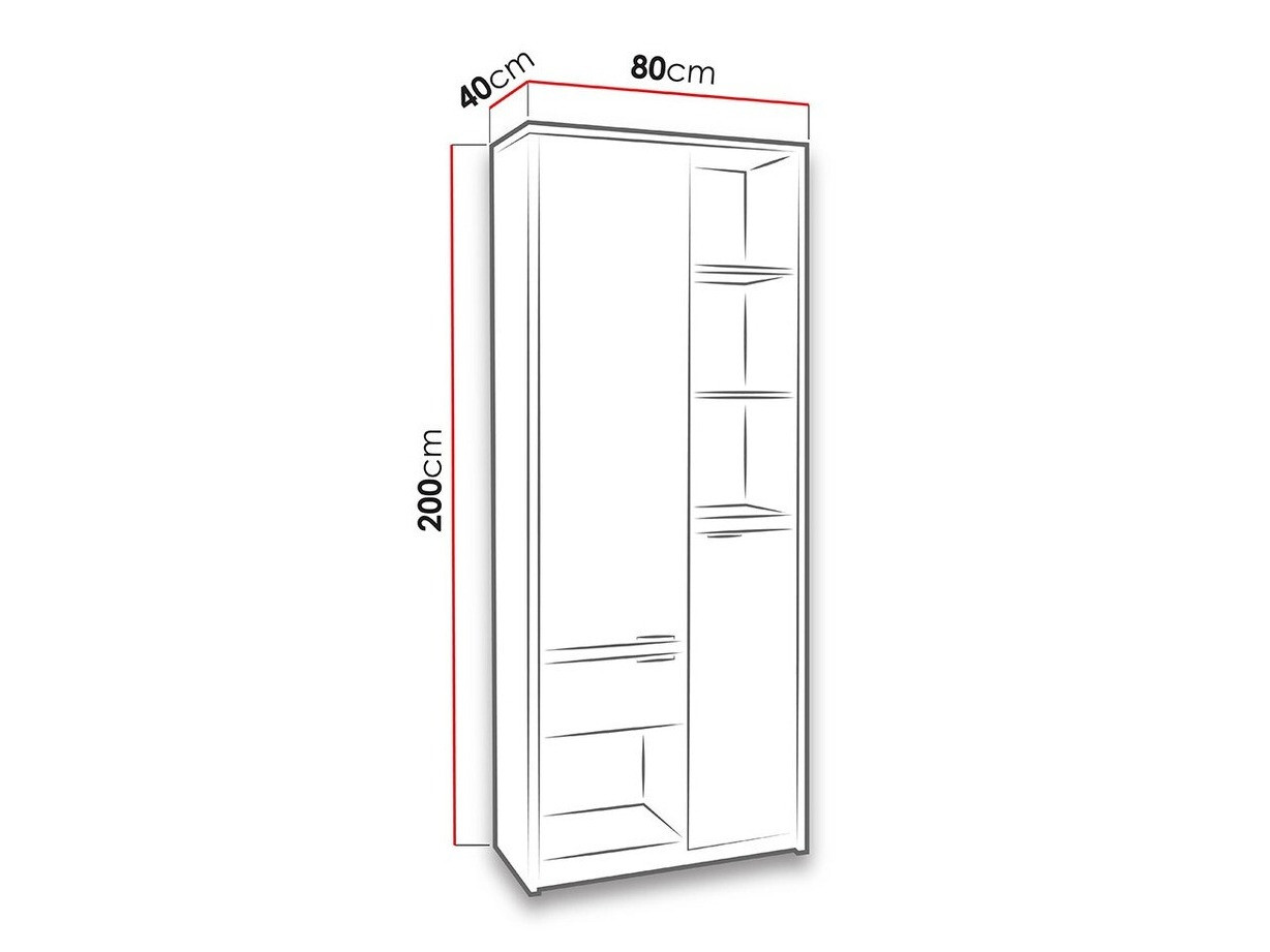 Bookcase Fivelbo 107 (Monastery oak + Glossy black)