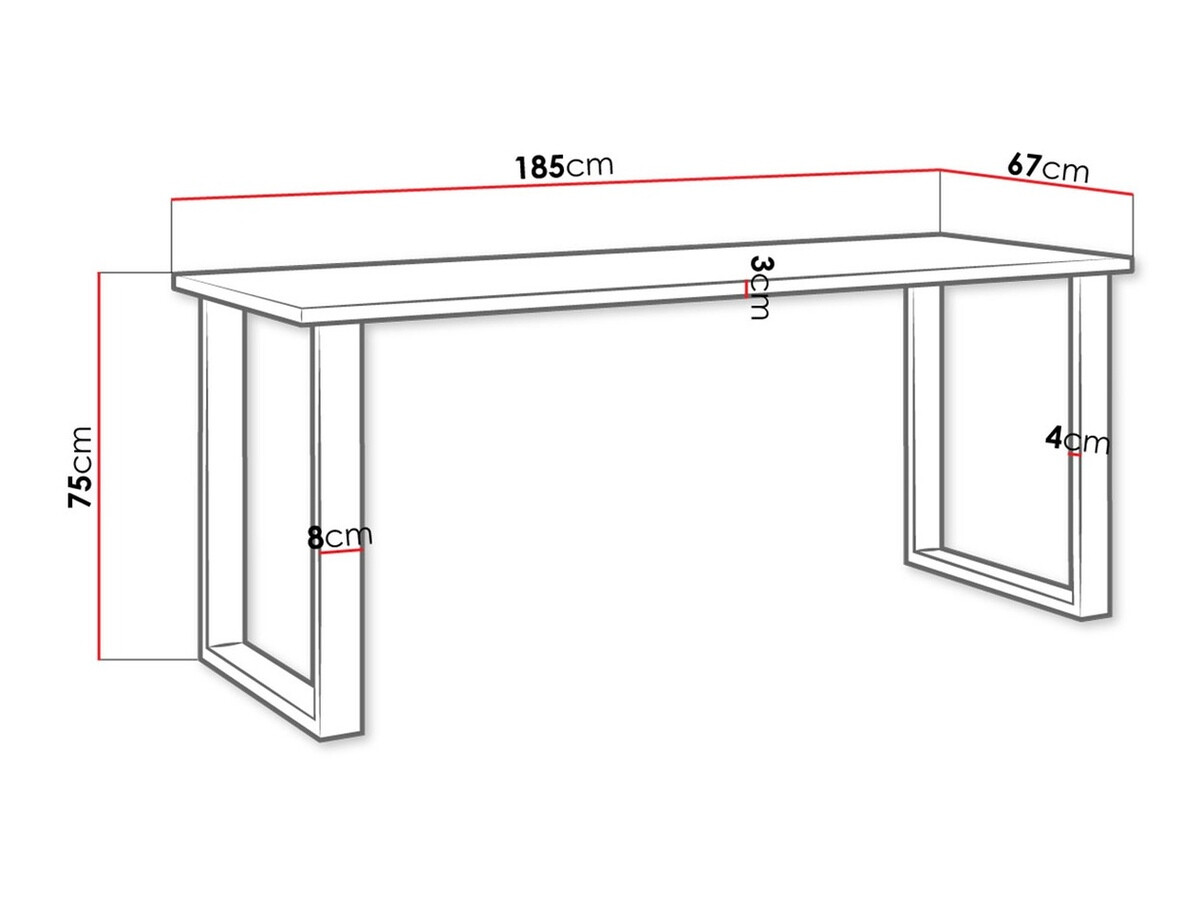 Table Tucson 138 (Lancelot oak + Black)
