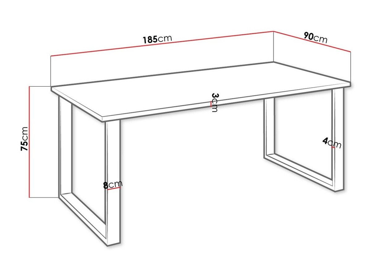 Table Tucson 139 (Lancelot oak + Black)