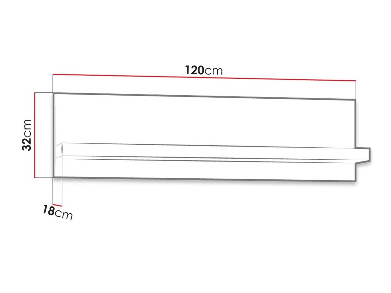 Wall shelf Serfeno 108 (Ash)