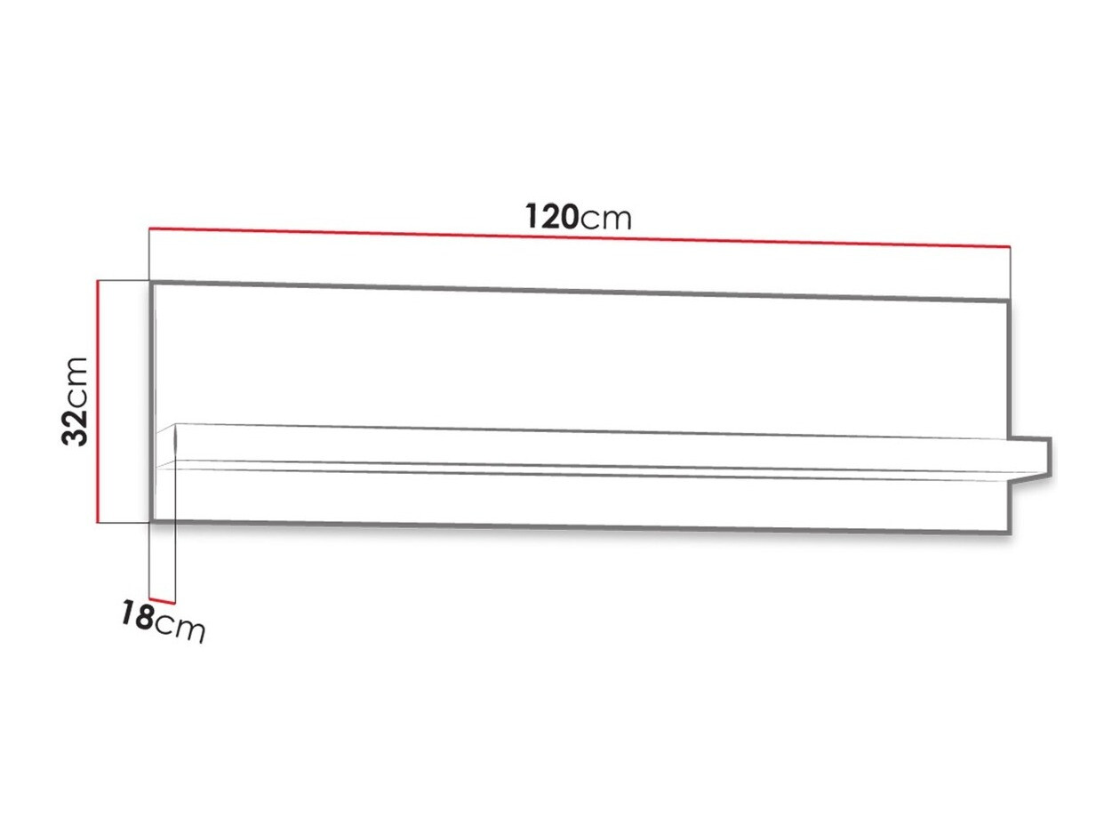 Wall shelf Serfeno 108 (Dark ash)