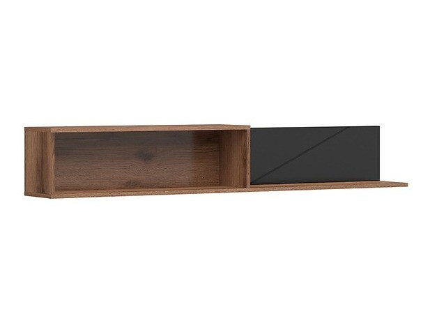 Wall shelf Fivale 101 (Dark Delano oak + Matte black)