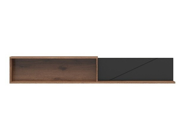 Wall shelf Fivale 101 (Dark Delano oak + Matte black)